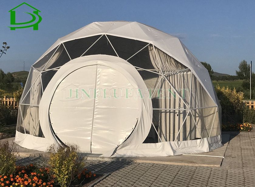 New Design Steel Frame Outdoor White Geodesic Dome Tent