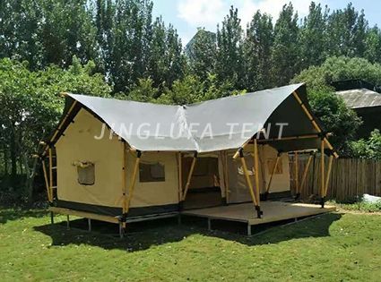 Wooden frame camping hotel tent