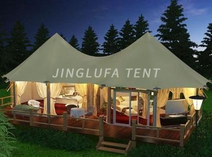 Wooden frame camping hotel tent