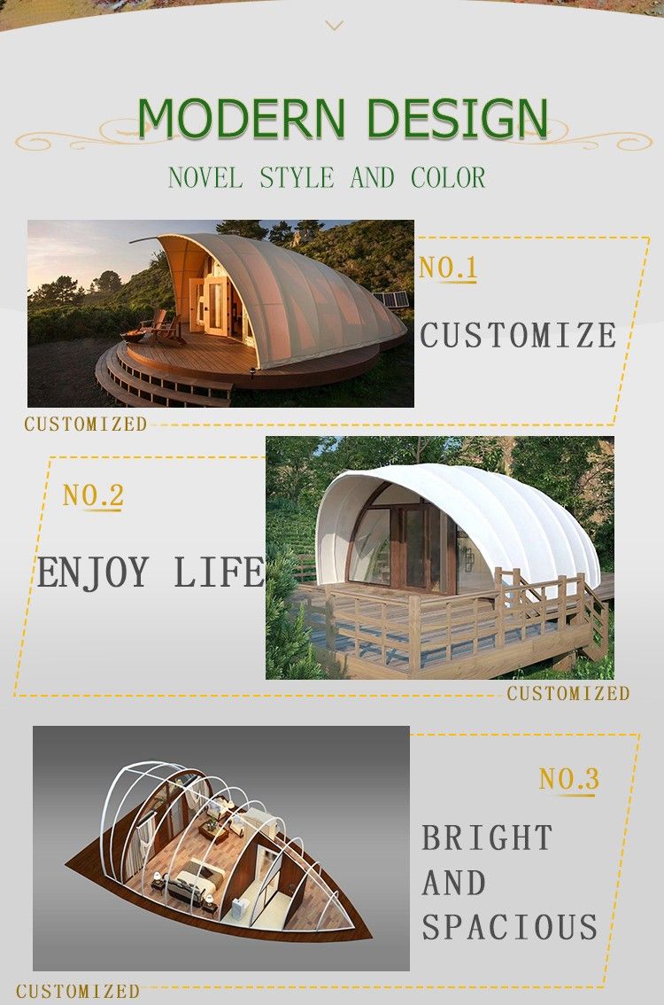 Shell shape luxury camping hotel tent